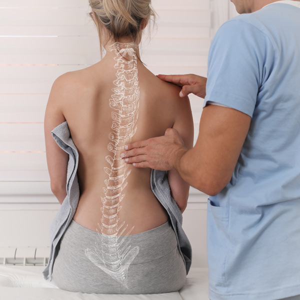 doctor adjusting female back