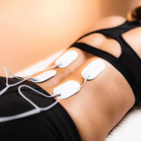 Lower Back Physical Therapy with TENS Electrode Pads, Transcutaneous Electrical Nerve Stimulation